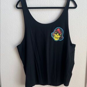 Black Graphic Tank Top